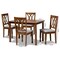 Baxton Studio Sefa Grey Upholstered and Walnut Wood 5-Piece Dining Set 173-9882-8959 - alternate 3